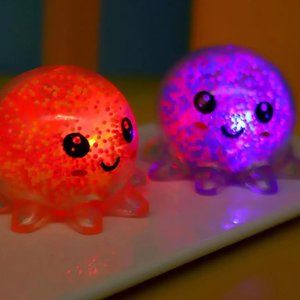 Glowing Octopus Ball Squeeze Toys - Fun & Luminous Sensory Kids Toy- Set Of 2